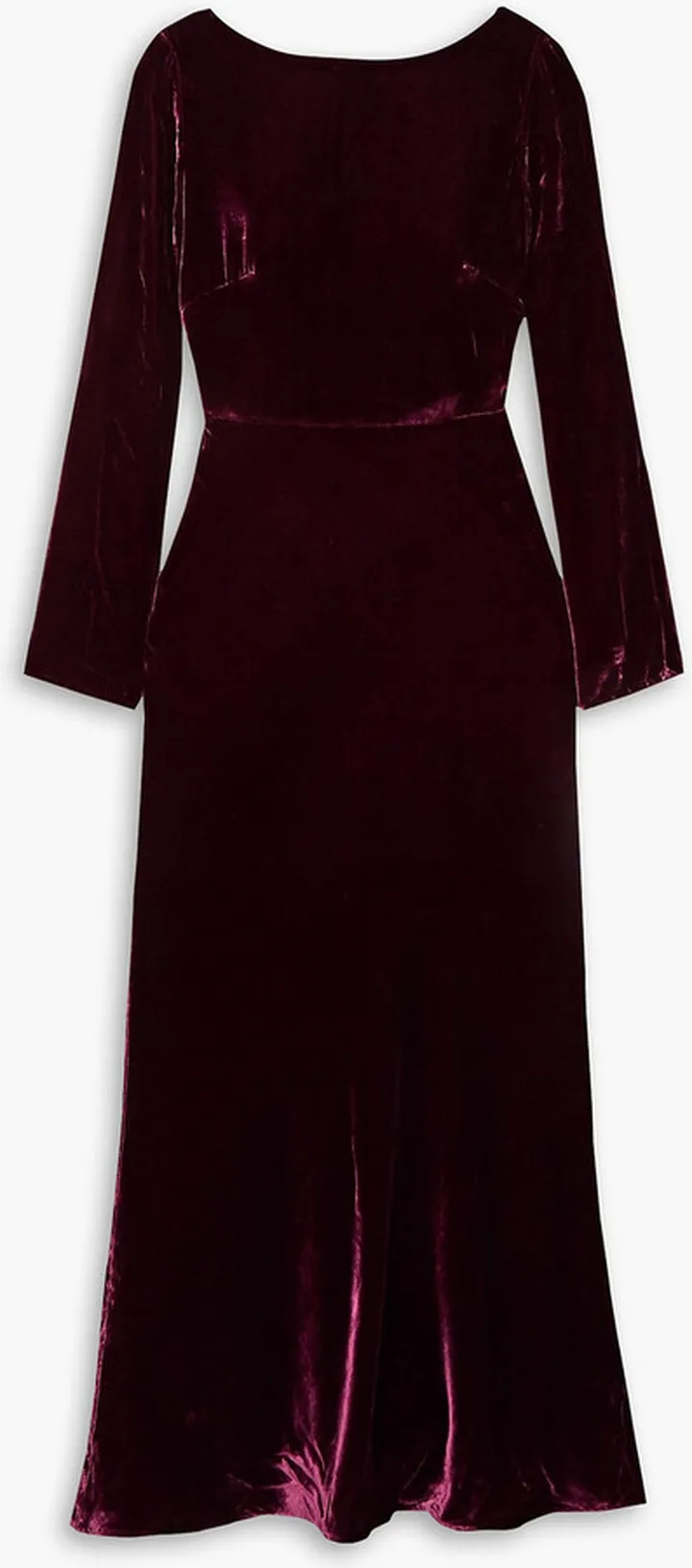 Tina open-back draped velvet midi dress