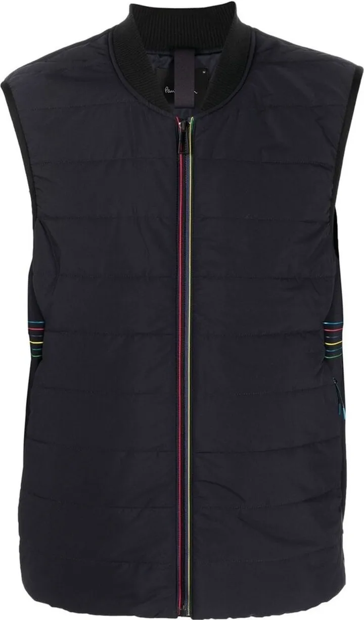 Rainbow-Trim Zip-Fastening Gilet