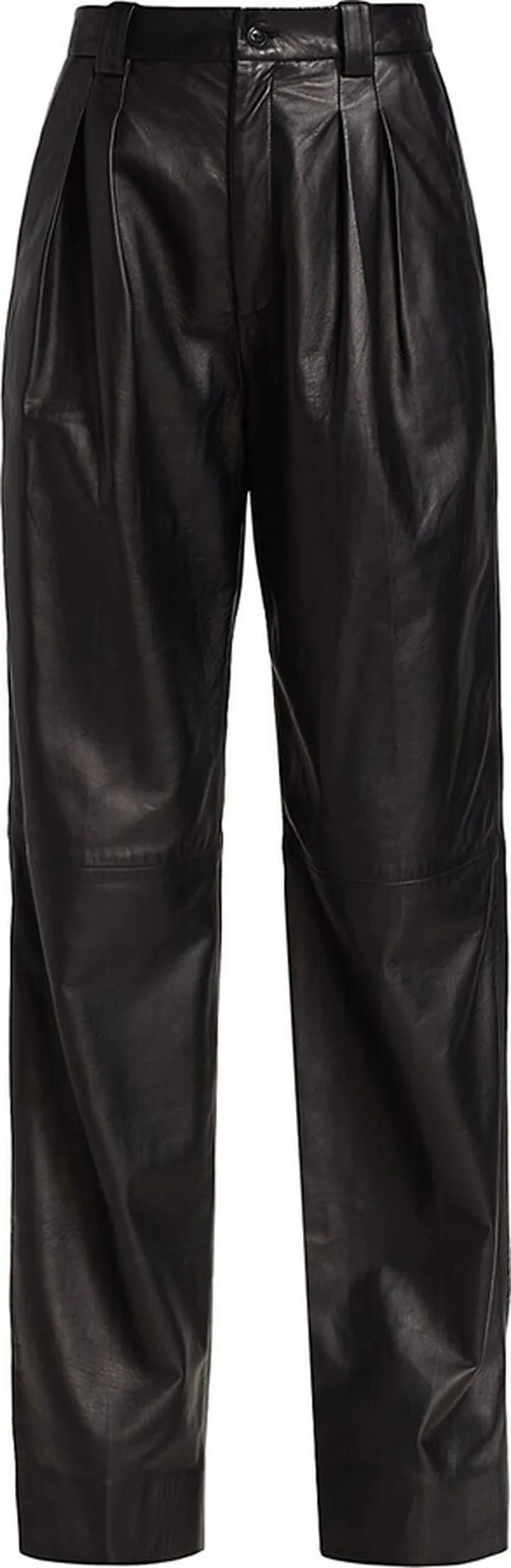 Etienne Leather Pleated Pants
