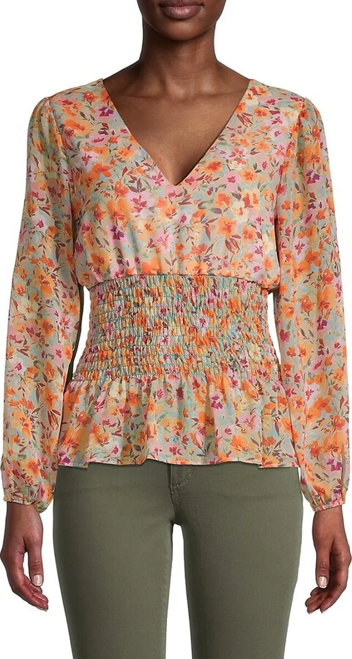 Printed Long-Sleeve Top