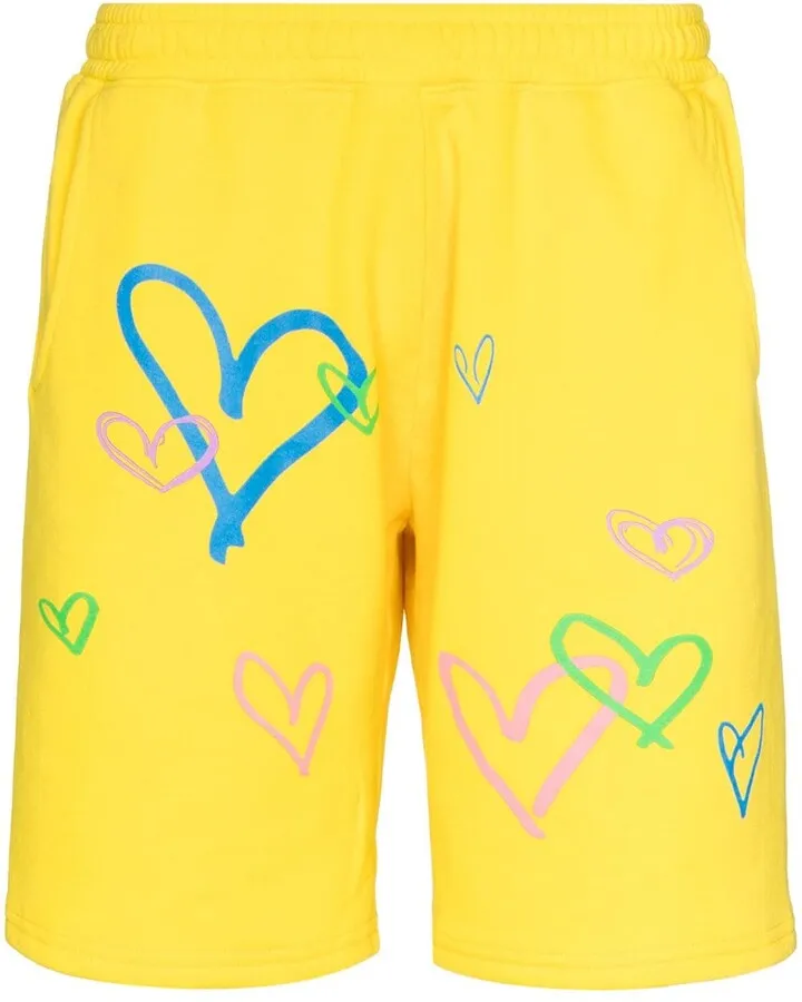 Love You-print track shorts