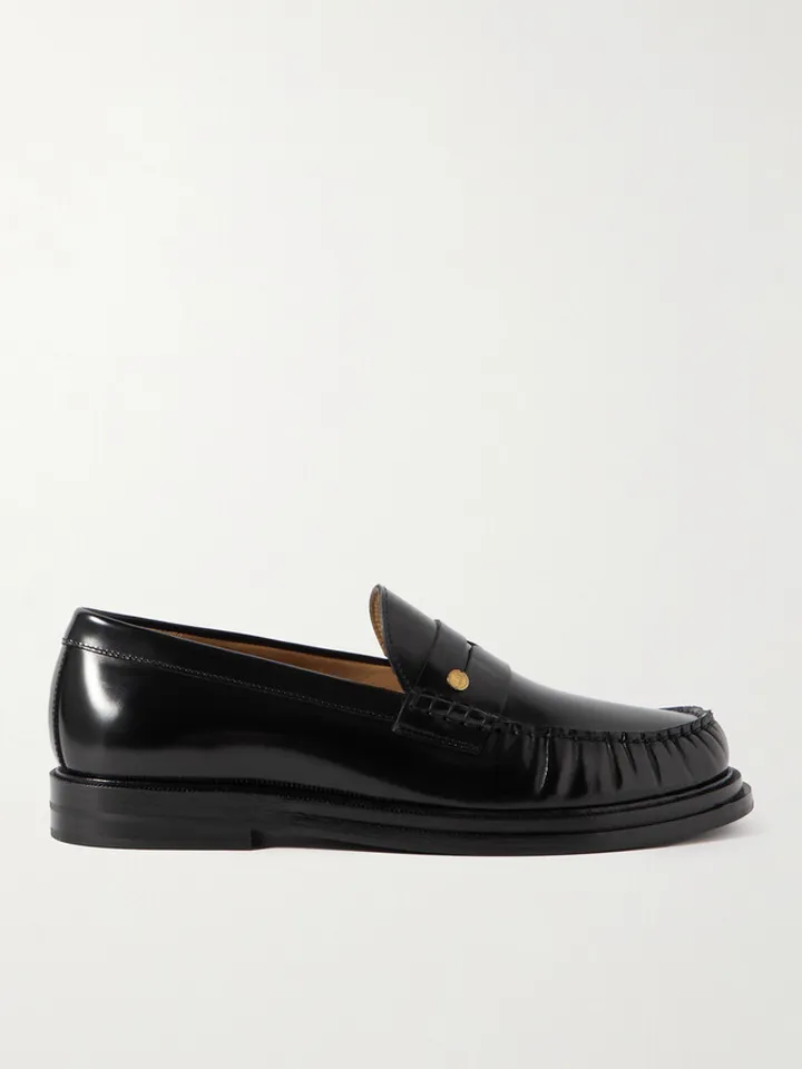 Rivet Leather Penny Loafers