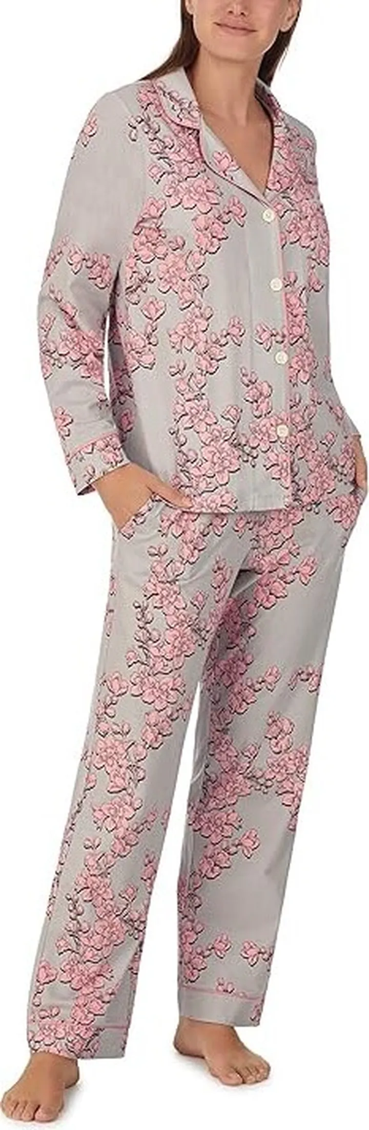Bedhead PJs Organic Cotton Knit Long Sleeve Classic PJ Set (Shadow Blossom) Women's Pajama Sets