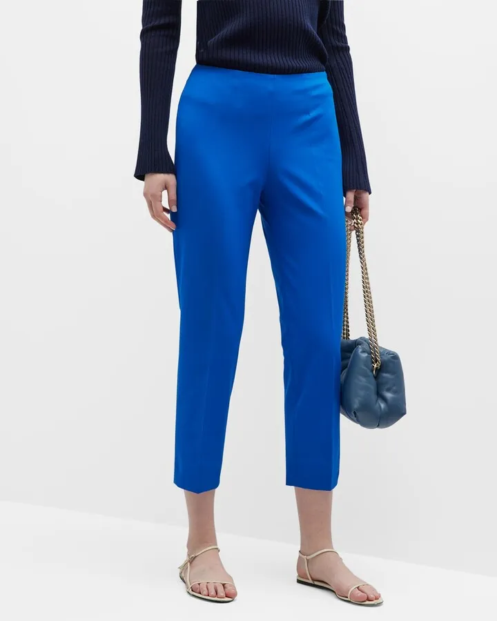 Audrey Cotton Stretch Slim-Leg Capri Pants