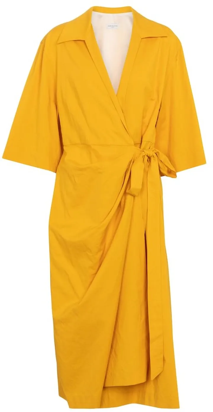 Cotton-blend wrap dress