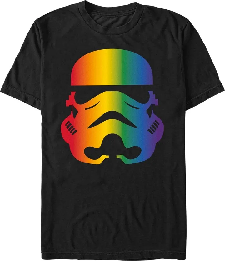Adult Star Wars Large Rainbow LGBTQIA+ Pride Stormtrooper T-Shirt - Black - Small