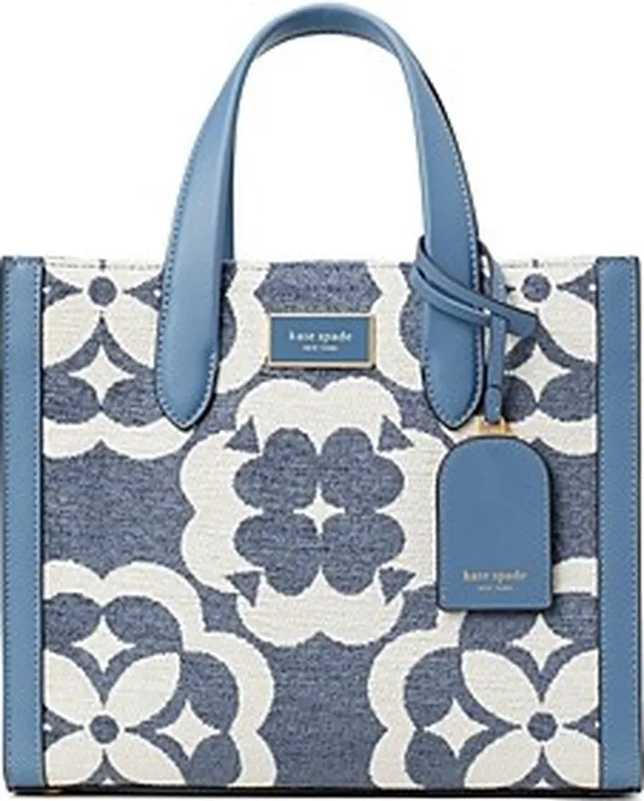 kate spade new york Manhattan Small Oversized Spade Flower Monogram Chenille Fabric Tote