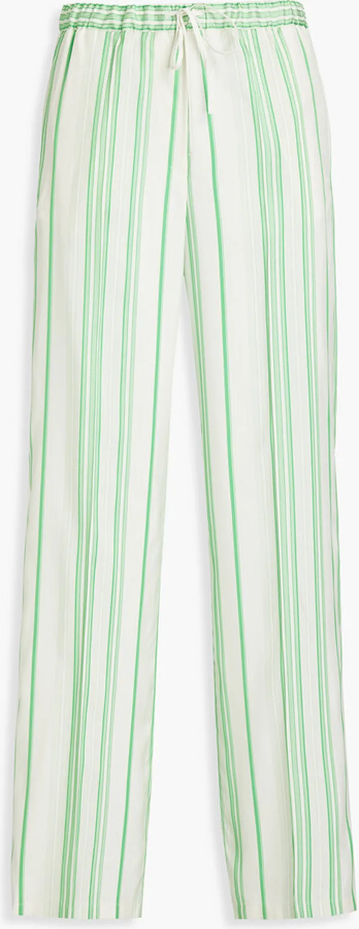 Striped silk-jacquard wide-leg pants