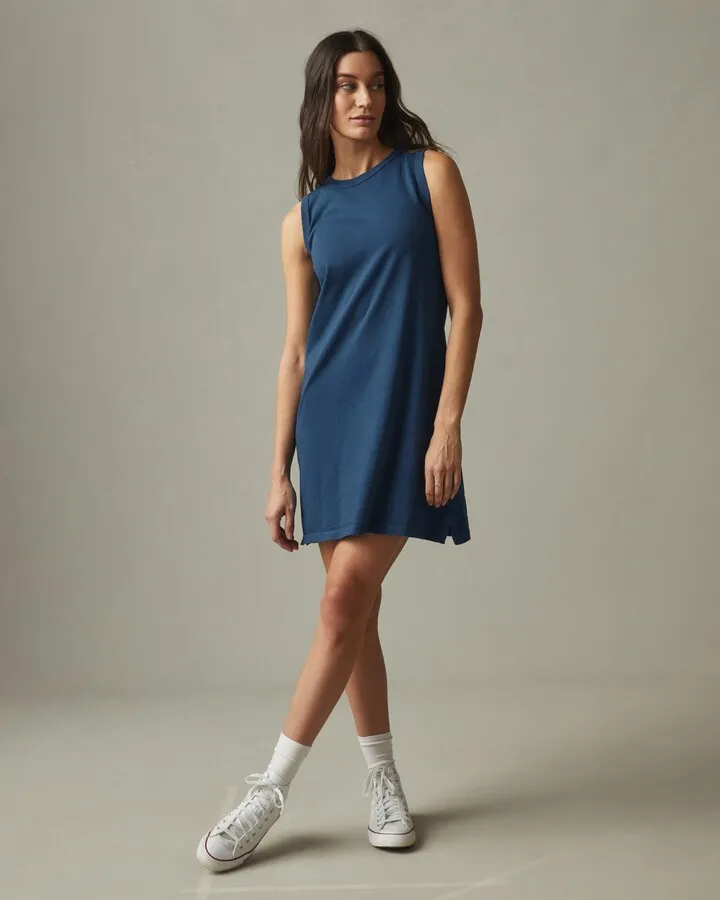 Muscle Tee Dress - Blue Storm