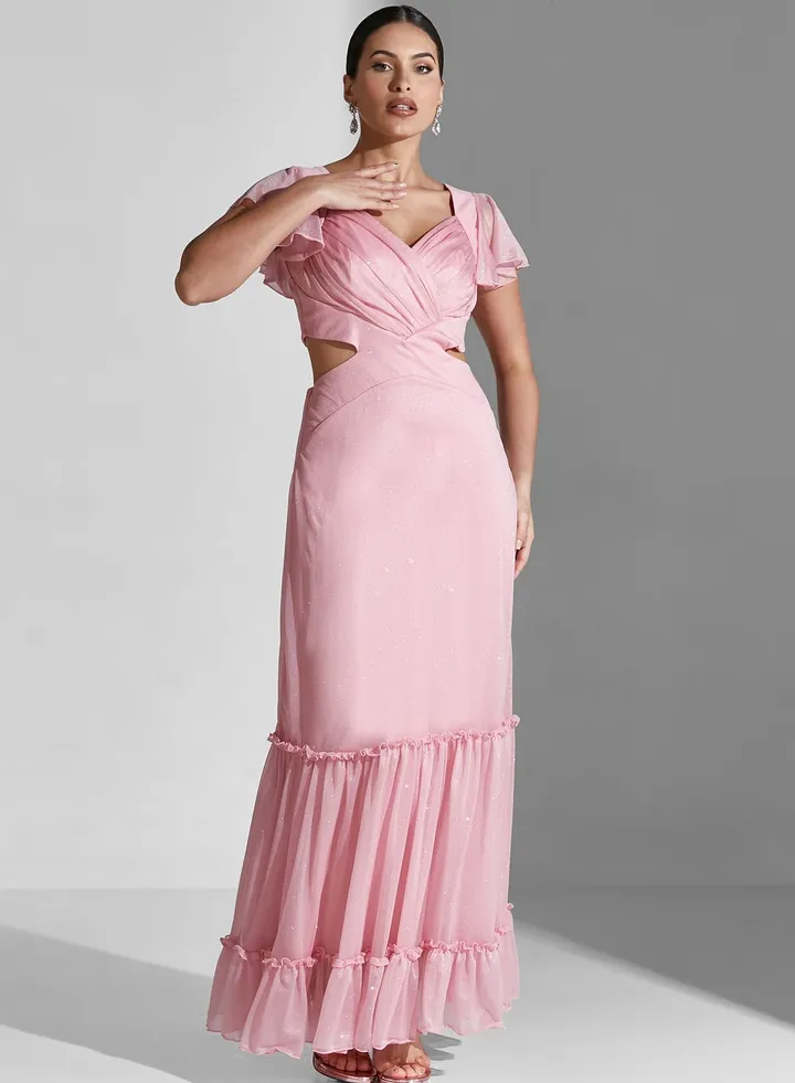 Lama Bardot Shimmer Dress