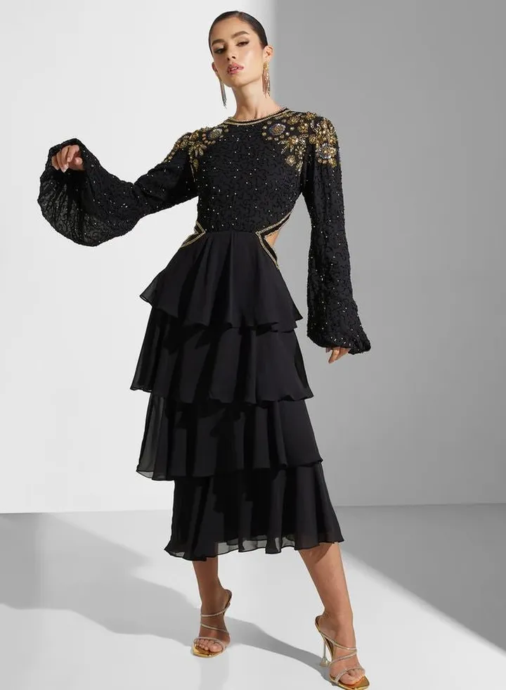 Cut Out Embellished Dress