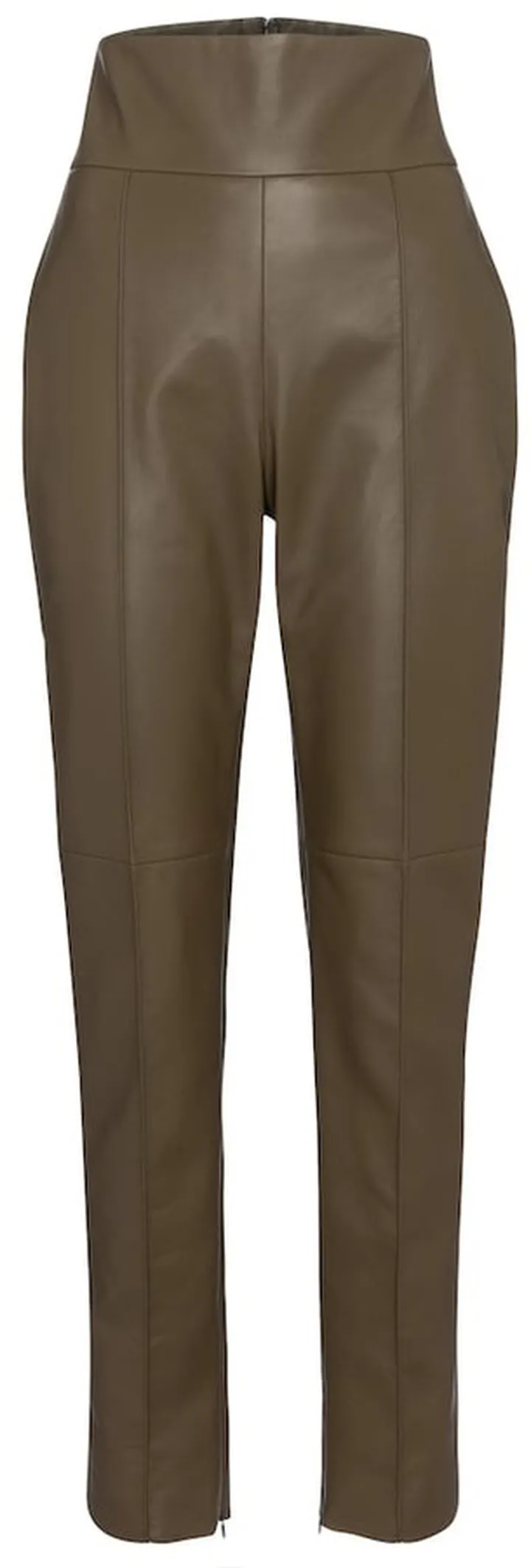 High-rise slim leather pants