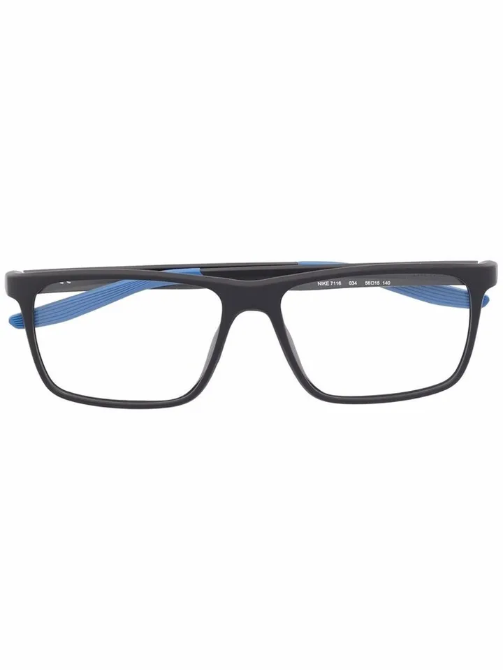 Swoosh-Logo Square-Frame Eyeglasses