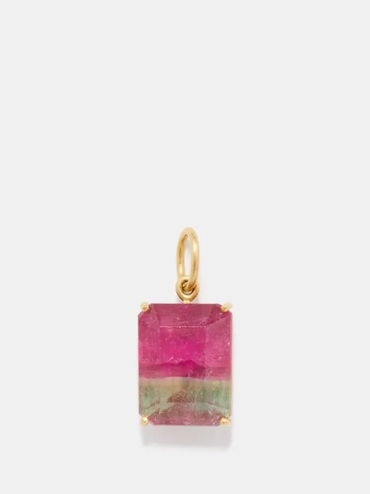 Gemmy Gem Tourmaline & 18kt Gold Charm
