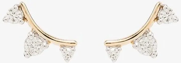 14K Yellow Gold Amigos Curve Diamond Earrings