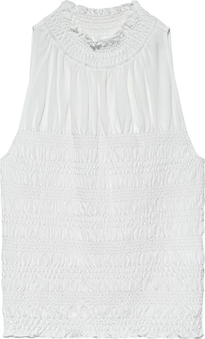 Smocked Knit Halter-Neck Top