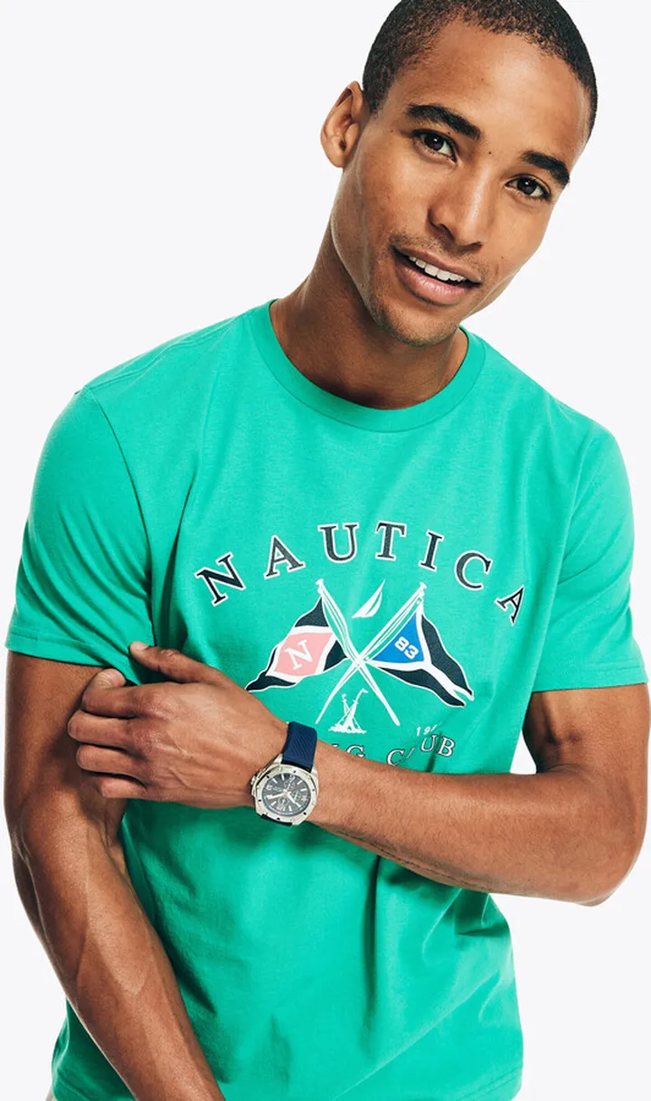 Sustainably Crafted Sailing Club Graphic T-Shirt