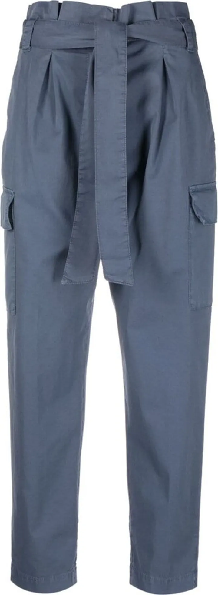 Tie-Fastening Cropped Cotton Trousers