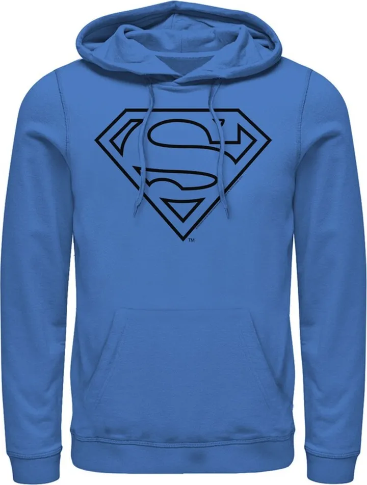 Men's Superman Logo Sleek Pull Over Hoodie - Royal Blue - X Large