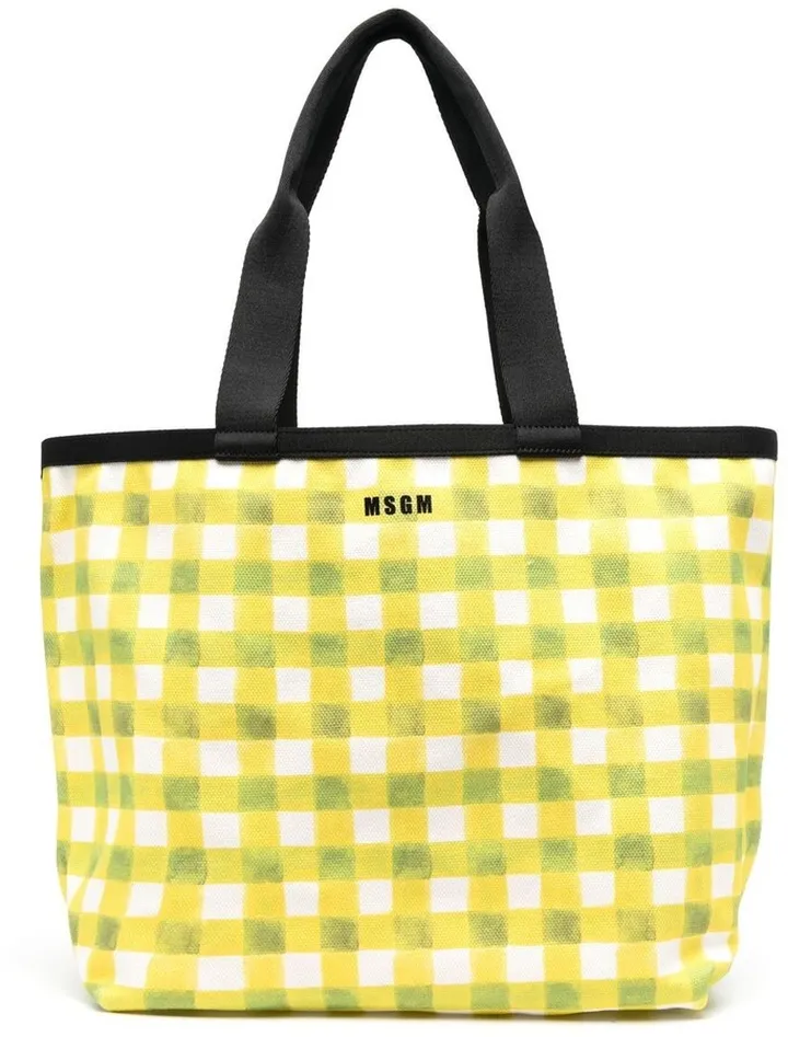 Gingham-Check Tote Bag