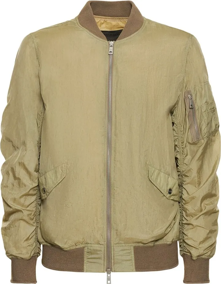 Dyed nylon taffeta bomber jacket