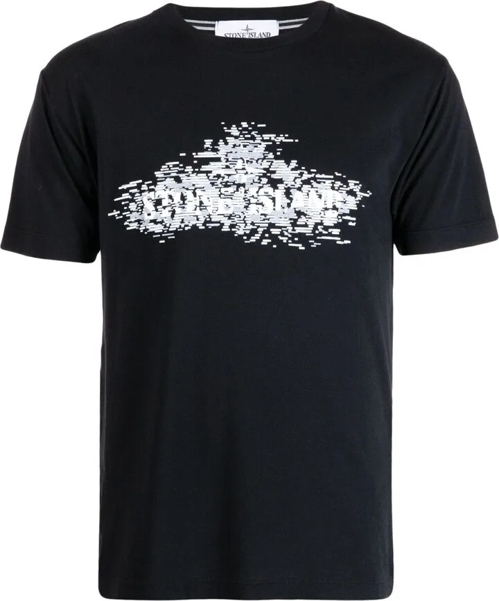 Black Cotton Institutional Two Print T-Shirt