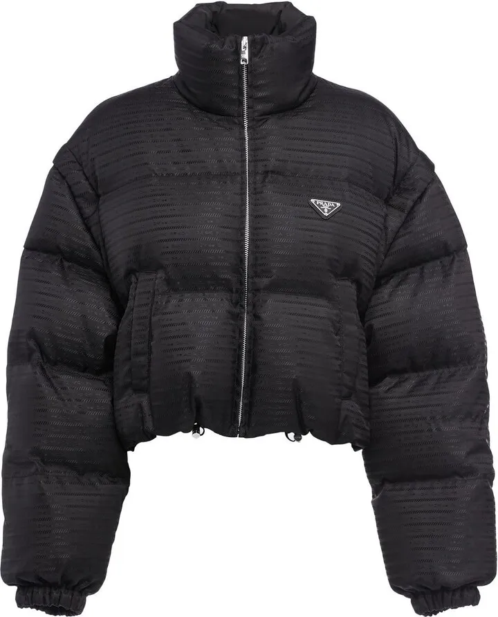 Detachable-Sleeve Cropped Puffer Jacket