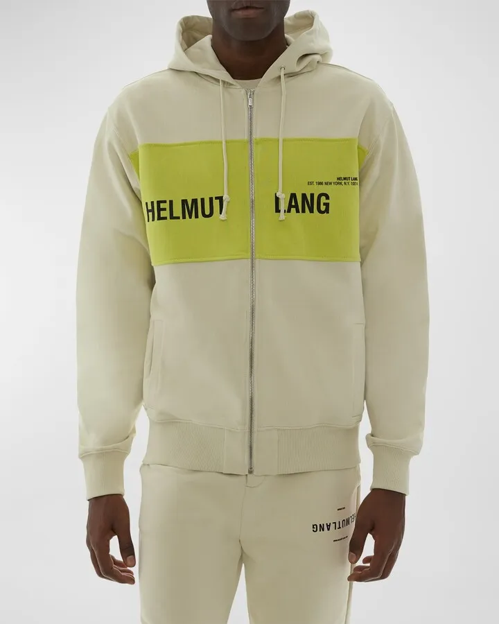 Men's Blocked Logo Zip Hoodie