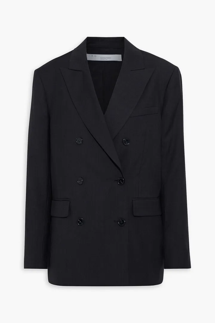 Alliza double-breasted wool-twill blazer