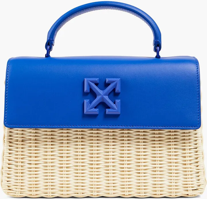 Jitney 1.4 leather and wicker tote