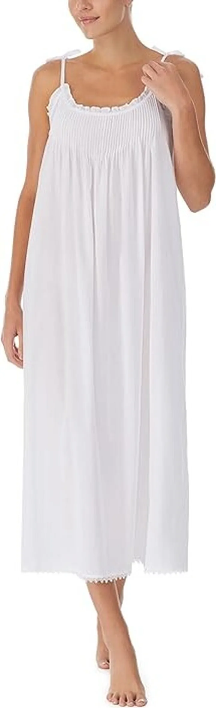 Eileen West Tie Strap Modern Gown (White) Women's Pajama
