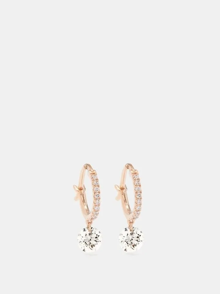 Set Free Pavé-diamond & 18kt Rose Gold Earrings