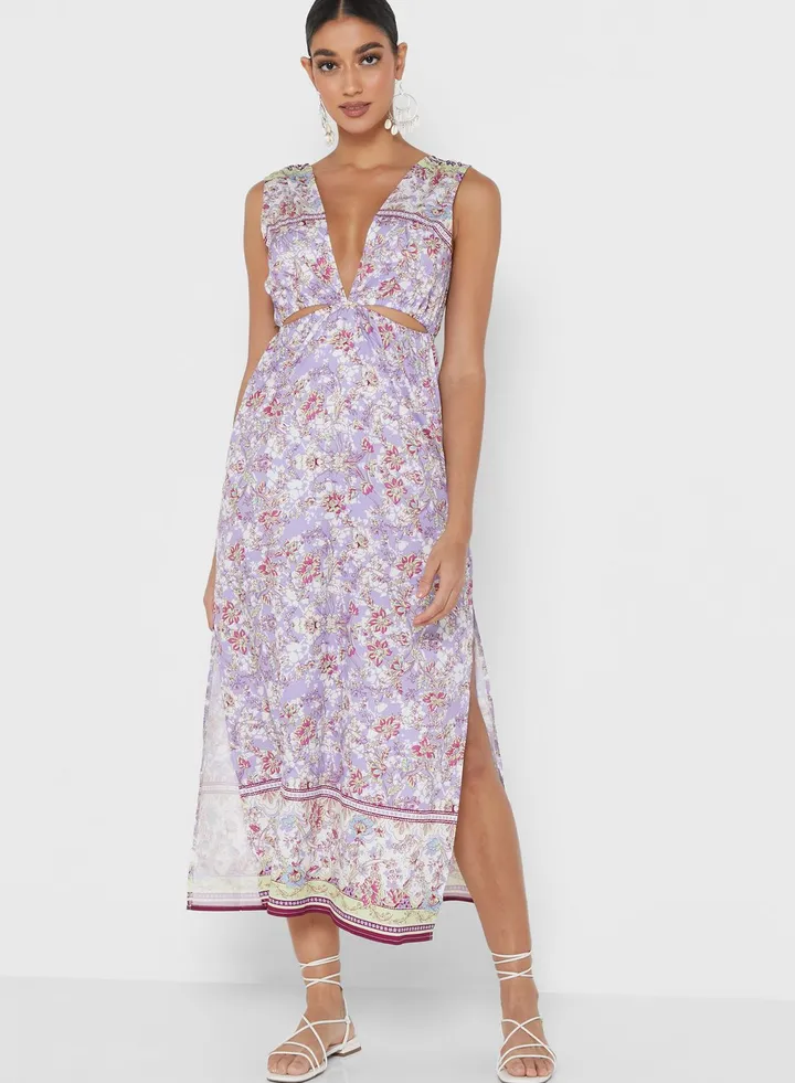 Printed Cutout Dress