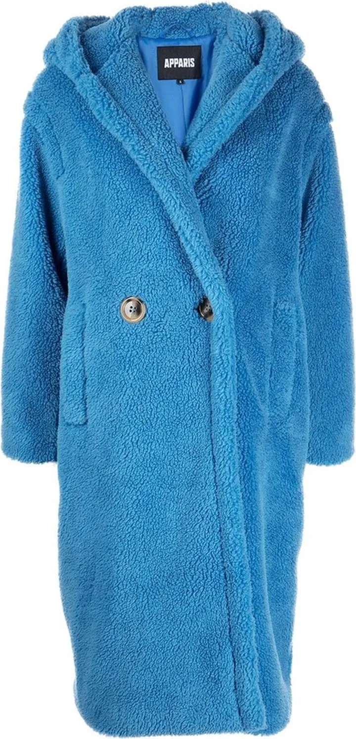 Double-Breasted Faux-Fur Coat