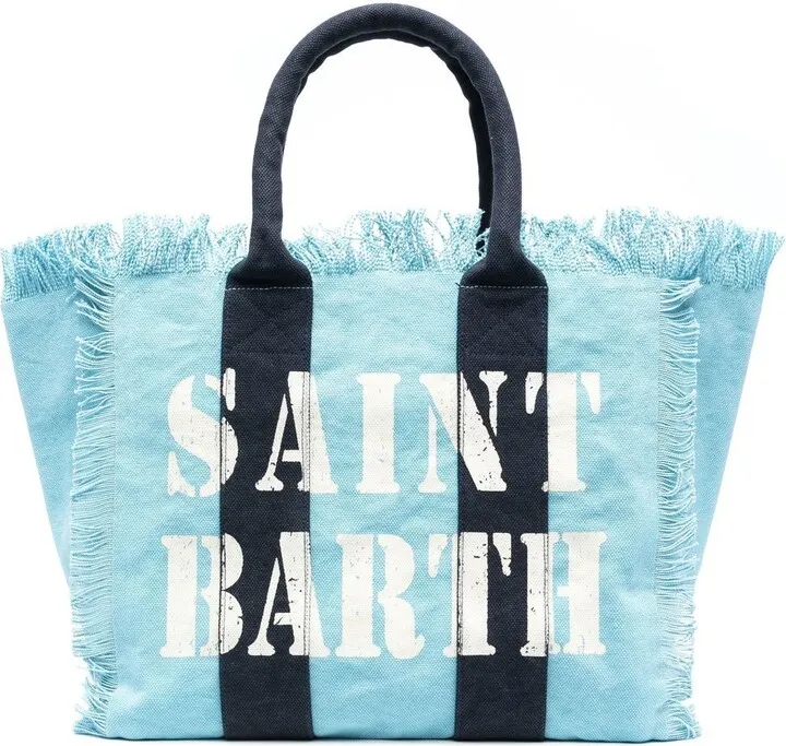 Distressed Logo-Print Tote Bag