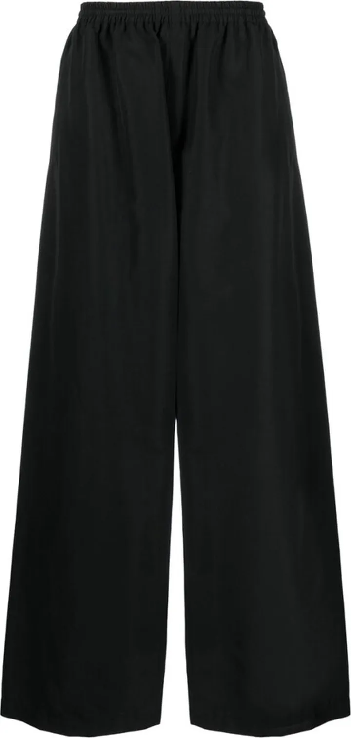 Wide-Leg Cotton Track Pants