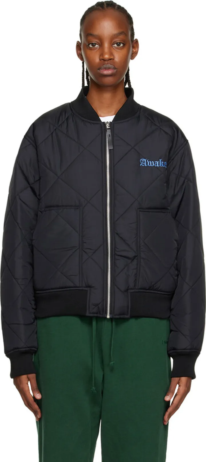 Awake NY Black Patch Bomber Jacket
