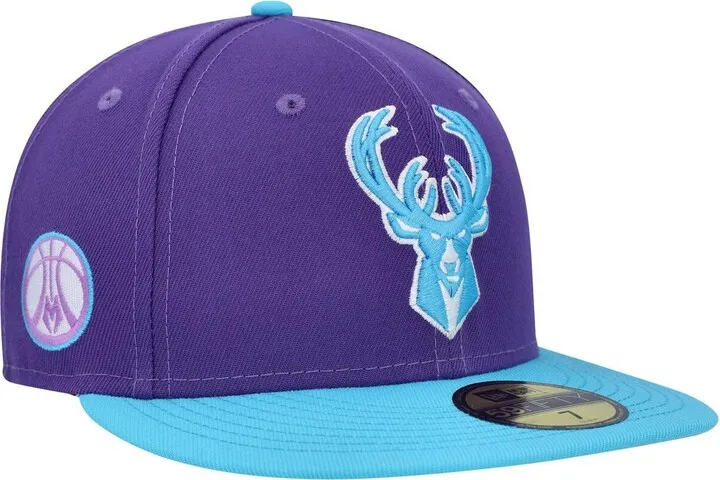 Men's New Era Purple Milwaukee Bucks Vice 59FIFTY Fitted Hat
