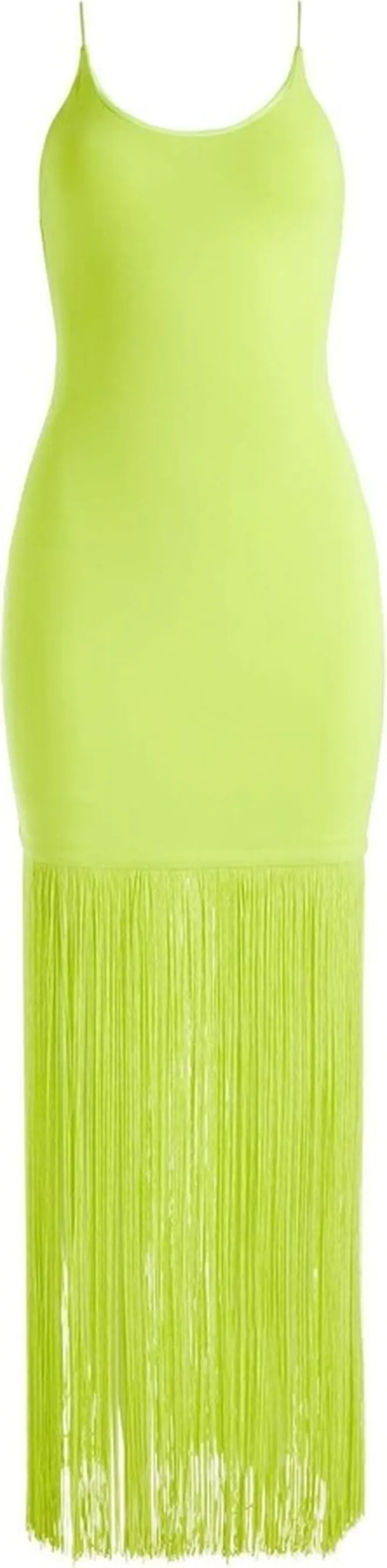Fringed-Edge Long Dress