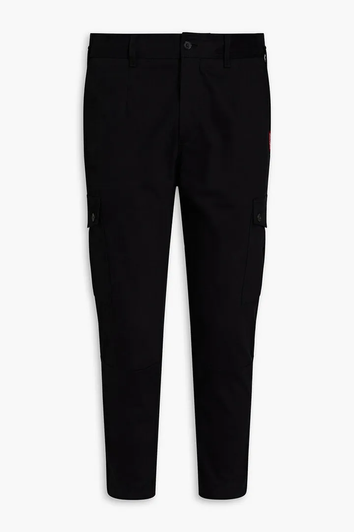 Cropped cotton-blend moleskin cargo pants