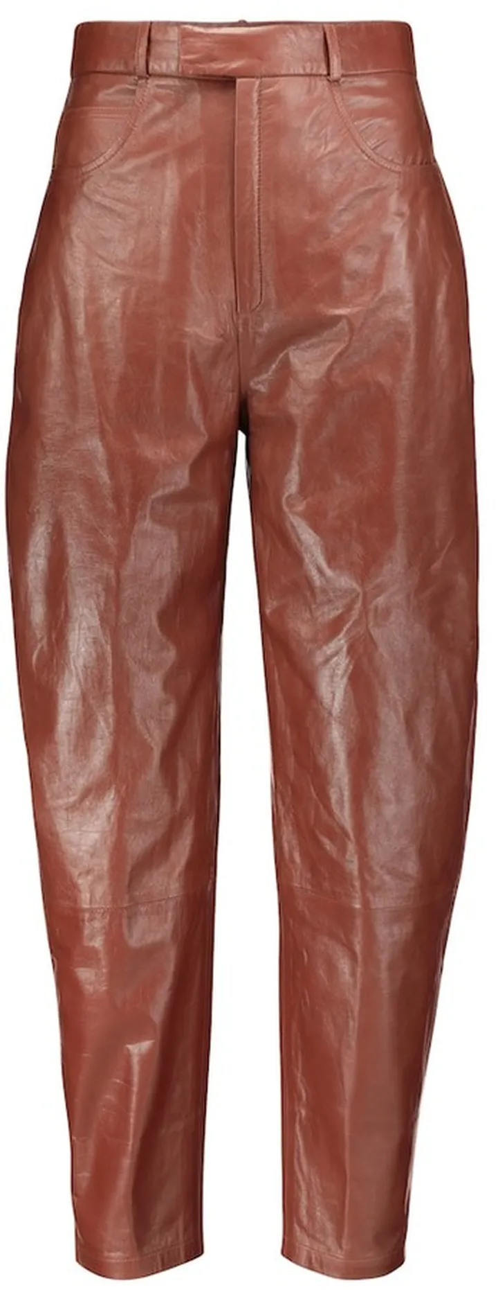 High-rise leather pants