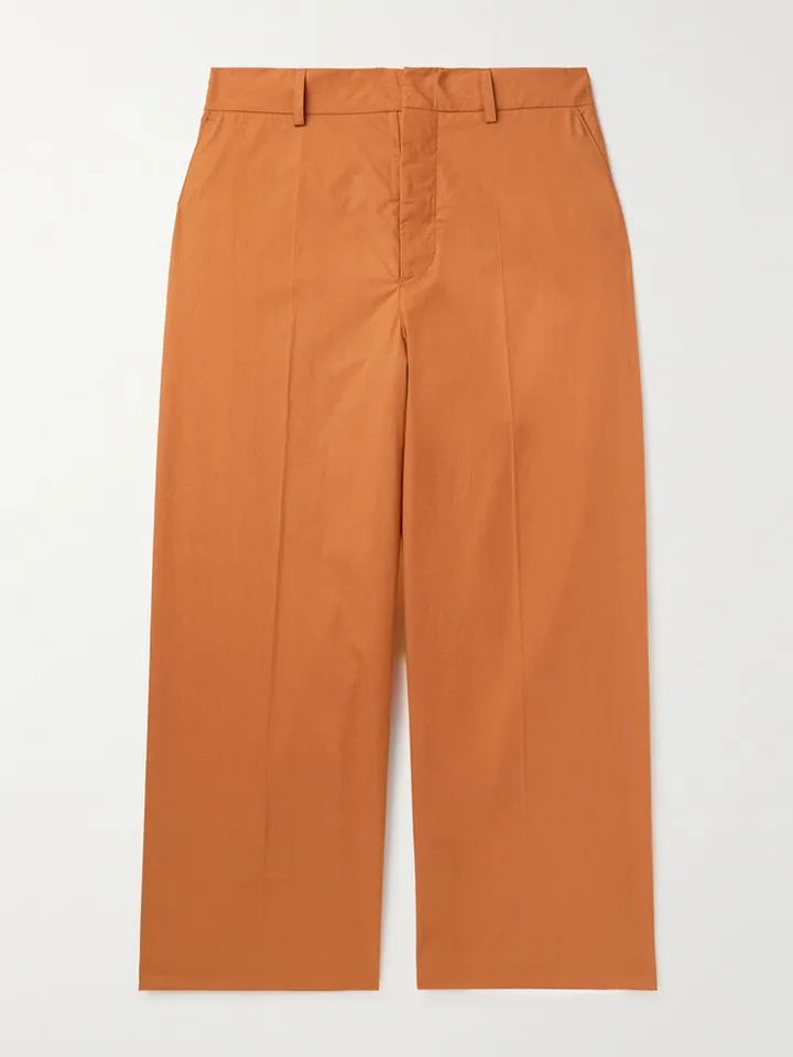 Faris Cropped Straight-Leg Cotton-Poplin Trousers