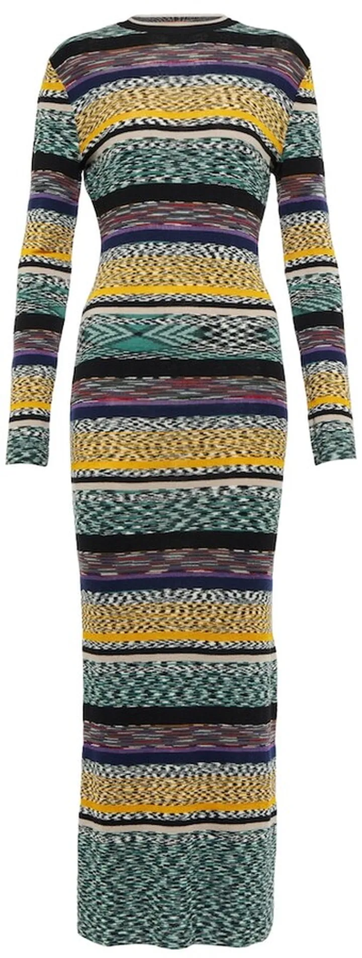 Space-dyed wool-blend midi dress