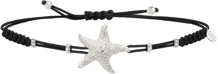 18k White Gold Diamond Star Pull-Cord Bracelet