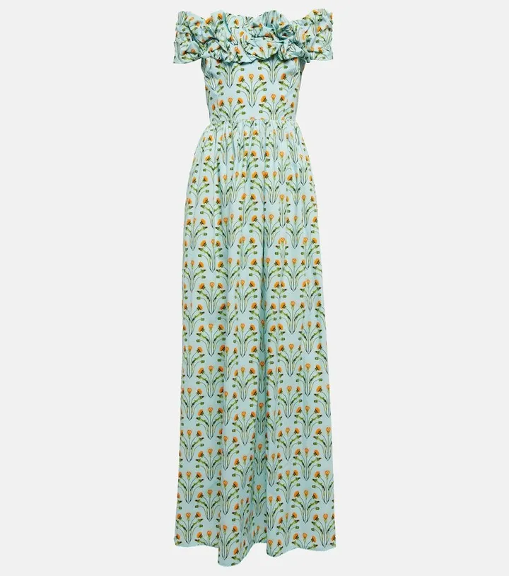 Espliego floral cotton maxi dress