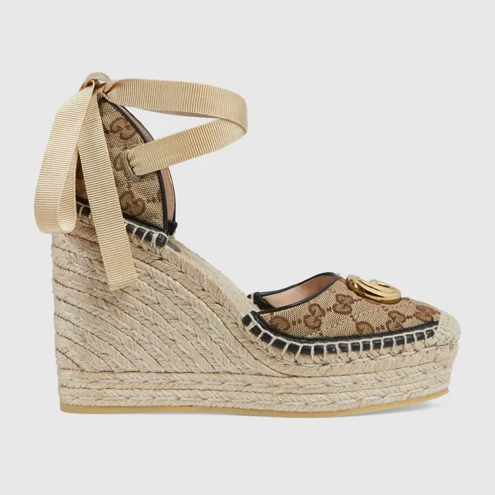 Women's GG matelassé platform espadrille