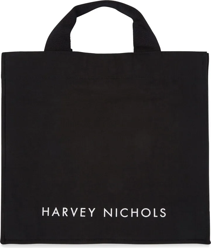 Harvey Nichols Short Handle Black Canvas Tote Bag