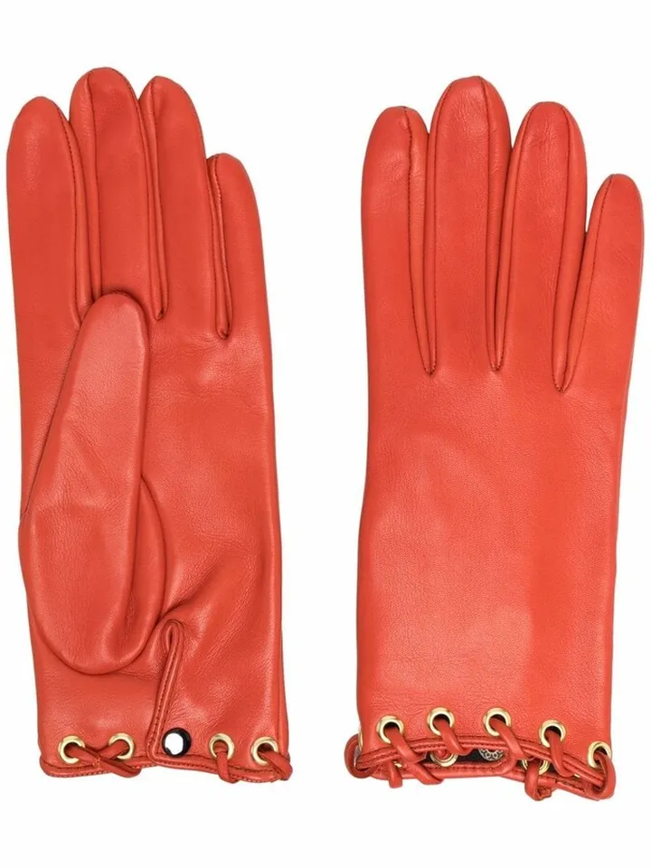 Eyelet Leather Gloves