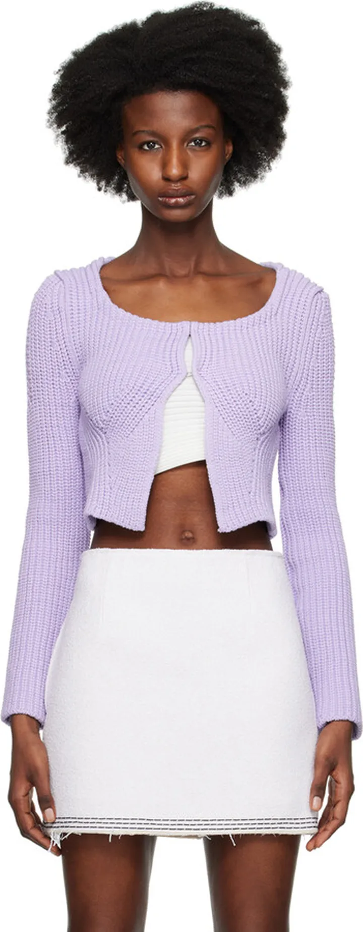 Recto Purple Chunky Cardigan