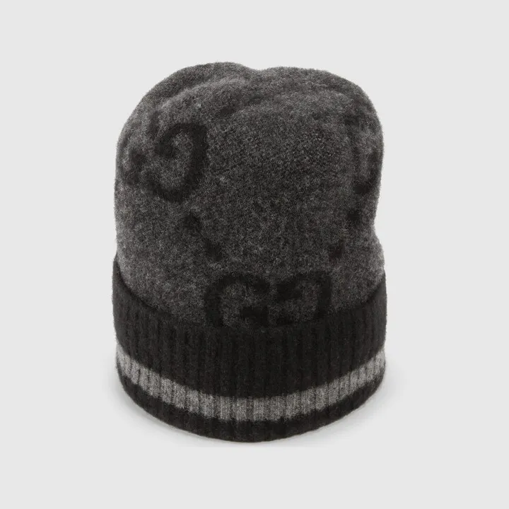 GG knit cashmere hat